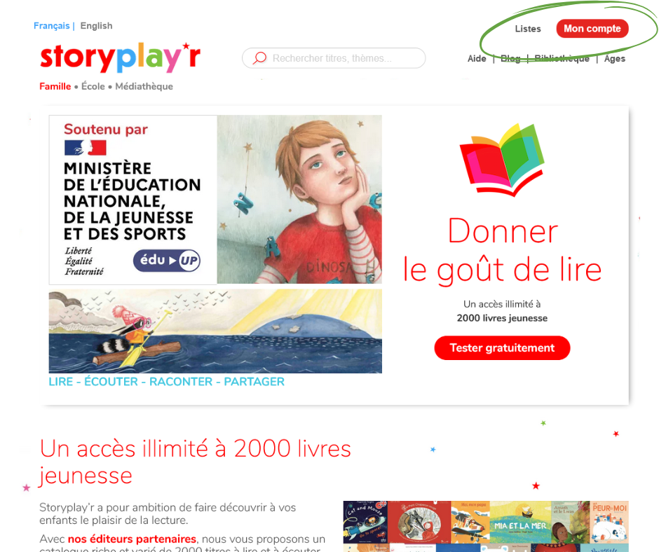 Storyplayr Page daccueil